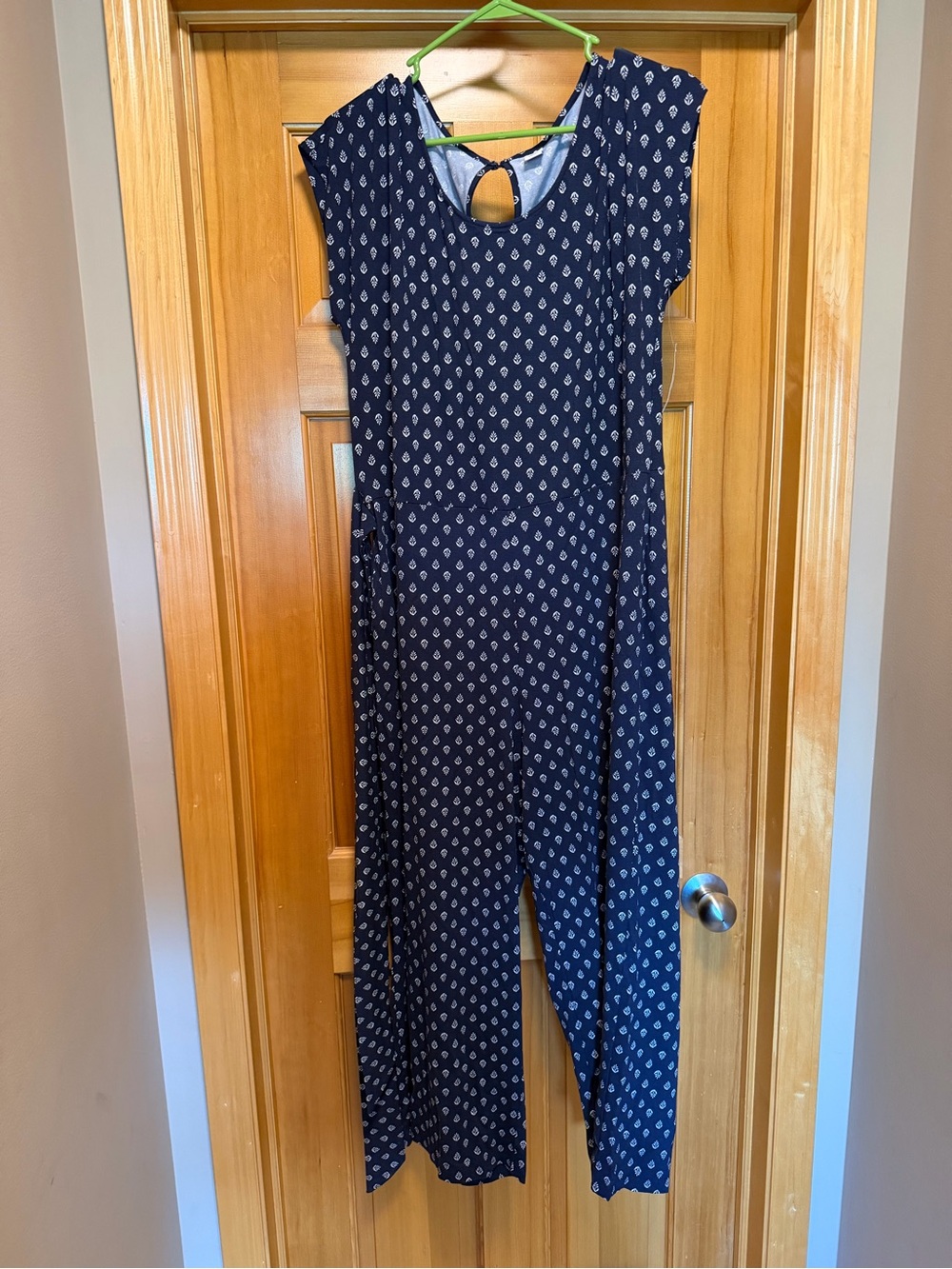 Navy Printed One-Piece Jumpsuit